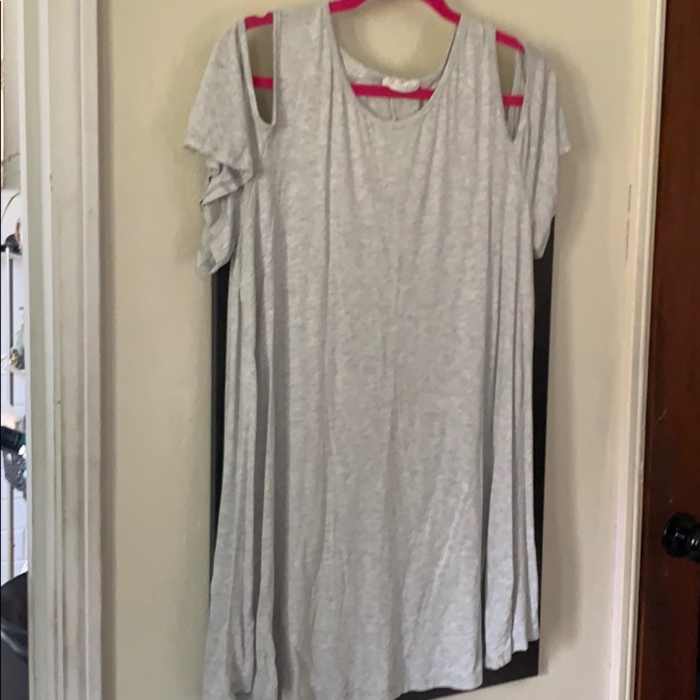 Heather Grey Peep Shoulder Top